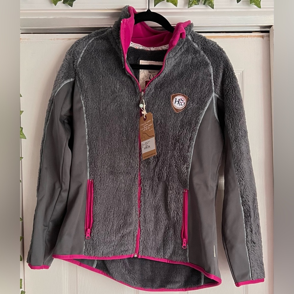 Gray and pink soft pullover